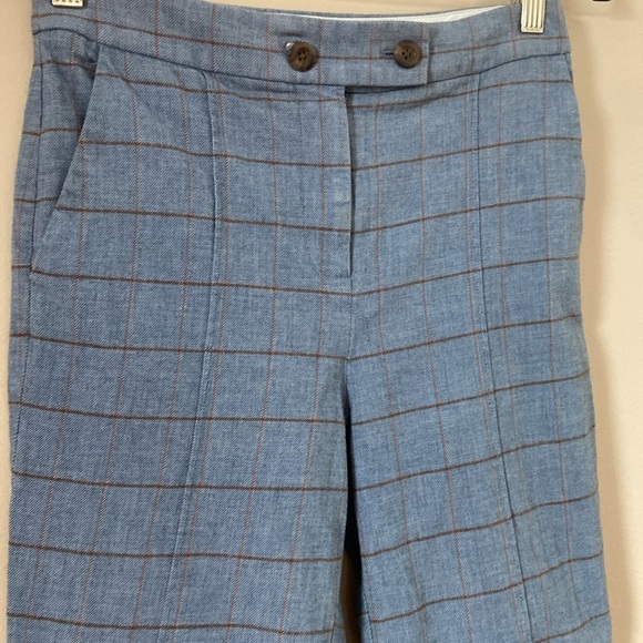 Rebecca Taylor- Windowpane High Rise Crop Twill Pants - Picture 9 of 13